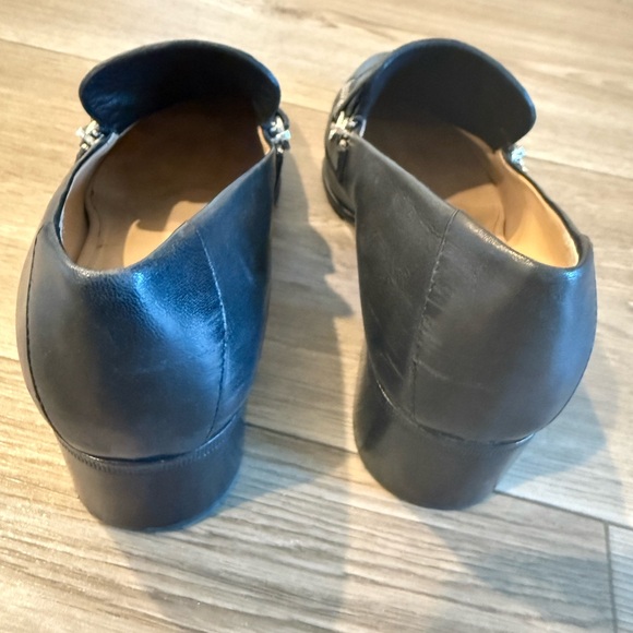 Chloe Palmer Black Leather Loafers with Silver Accent. Size 36. Gently worn. - Picture 5 of 10